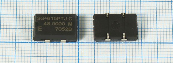 Кварцевый генератор 48 МГц - 48000 SMD14098P4 TTL 5В SG-615PTJ-C EPSON