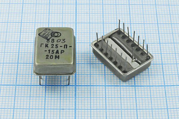 Кварцевый генератор 20 МГц - 20000 ТЕРЕК TTL 5В ГК25-П-15АР