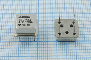 Кварцевый генератор 4,9152 МГц - 4915,2 HALF TTL 5В SCO-061 SUNNY Кварцевый генератор 4,9152 МГц - 4915,2 HALF TTL 5В SCO-061 SUNNY