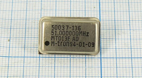Кварцевый генератор 51 МГц - 51000 FULL TTL 5В MTO13FAD M-TRON