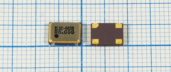 Кварцевый генератор 80 МГц - 80000 SMD07050C4 T/CM 5В ISM91 (ILSI-39)