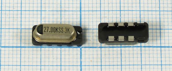 Кварцевый генератор 27 МГц - 27000 HC49S-SMD-3 T/CM 5В JXO-7F KSS