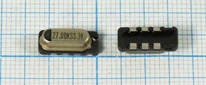 Кварцевый генератор 27 МГц - 27000 HC49S-SMD-3 T/CM 5В JXO-7F KSS Кварцевый генератор 27 МГц - 27000 HC49S-SMD-3 T/CM 5В JXO-7F KSS