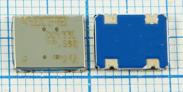 Кварцевый генератор 19,68 МГц - 19680 VCTCXO SMD09070C4 SIN 3,3В KT14-DCV33L