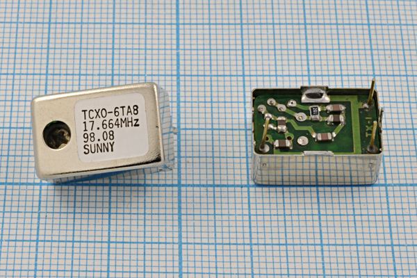 Кварцевый генератор 17,664 МГц - 17664 TCXO 18x12x8 SIN 5В TCXO-6TA8