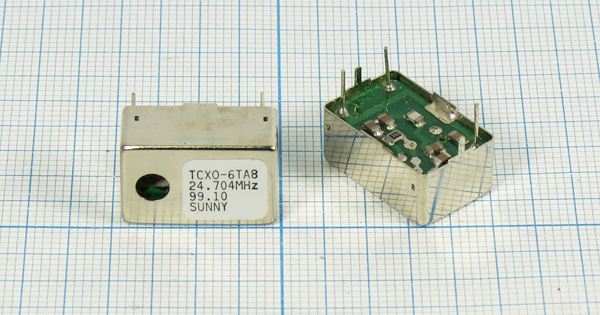 Кварцевый генератор 24,704 МГц - 24704 TCXO 18x12x8 SIN 5В TCXO-6TA8