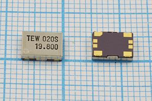 Кварцевый генератор 19,8 МГц - 19800 VCTCXO SMD07050C4 SIN 3В TTS12V TEW