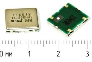 Кварцевый генератор 14,85 МГц - 14850 VCTCXO SMD11496C4 SIN 5В TTS01V TEW