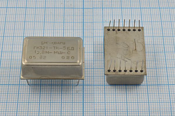 Кварцевый генератор 12,8 МГц - 12800 TCXO 30x20x10 SIN 5В ГК321-ТС-5БД-МШ
