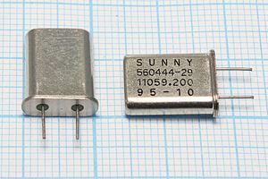 Кварцевый резонатор 11,0592 МГц - 11059,2 HC49U 22 SA[SUNNY] 1Г 5мм