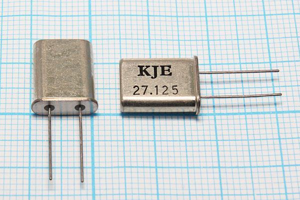 Кварцевый резонатор 27,125 МГц - 27125 HC49U 20 15 3Г (KJE)