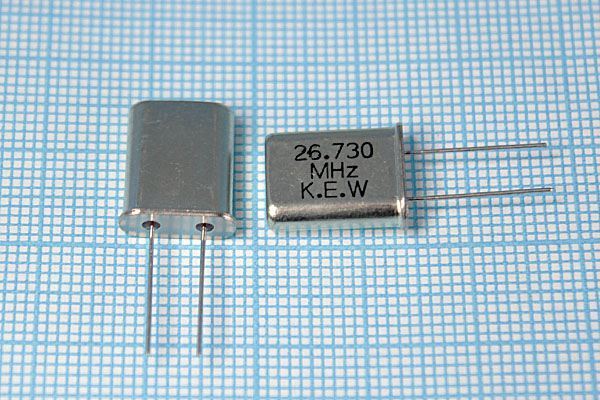 Кварцевый резонатор 26,73 МГц - 26730 HC49U 20 3Г (KEW)