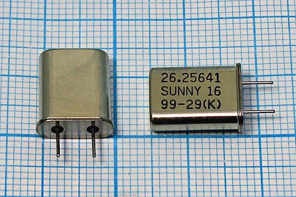 Кварцевый резонатор 26,25641 МГц - 26256,41 HC49U 16 SA[SUNNY] 1Г 5мм