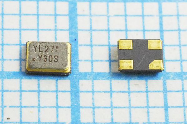 Кварцевый резонатор 27,12 МГц - 27120 SMD02520C4 12 10 15/-40~85C SMD2520 1Г