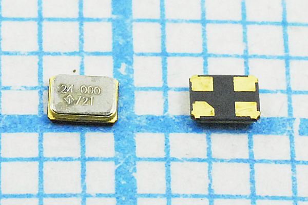 Кварцевый резонатор 24 МГц - 24000 SMD01612C4 10 10 30/-40~85C SMD1612 1Г