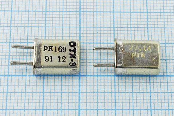 Кварцевый резонатор 27,14 МГц - 27140 HC50U 30 20/-10~60C РК169МА-8АП 3Г