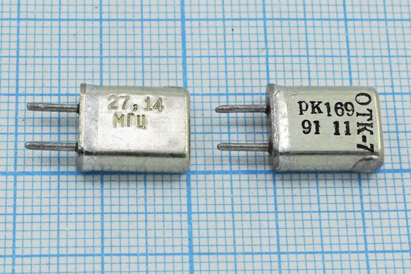 Кварцевый резонатор 27,14 МГц - 27140 HC50U 30 50/-60~85C РК169МА-8ДУ 3Г