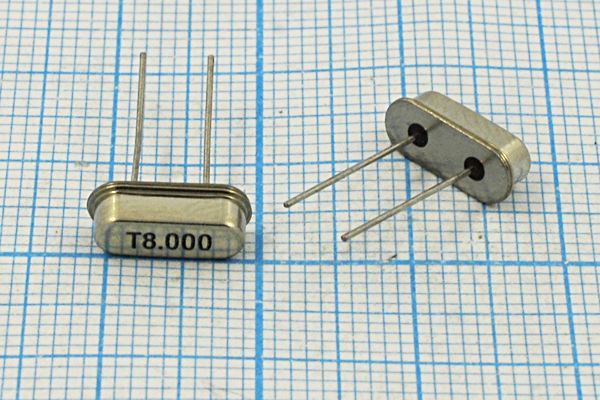 Кварцевый резонатор 8 МГц - 8000 HC49S3 27 30 50/0~60C S[FT] 1Г (T8.000)