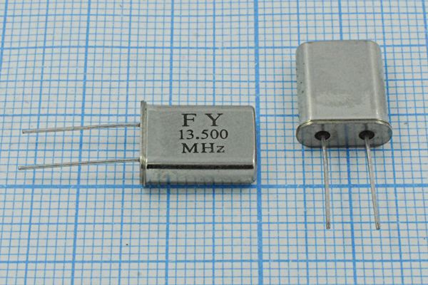 Кварцевый резонатор 13,5 МГц - 13500 HC49U 30 30 50/0~60C U[FT] 1Г(FY13.500MHz