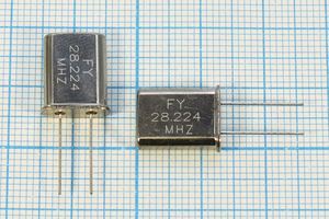 Кварцевый резонатор 28,224 МГц - 28224 HC49U 20 30 50/0~60C U[FT] 1Г (FY)