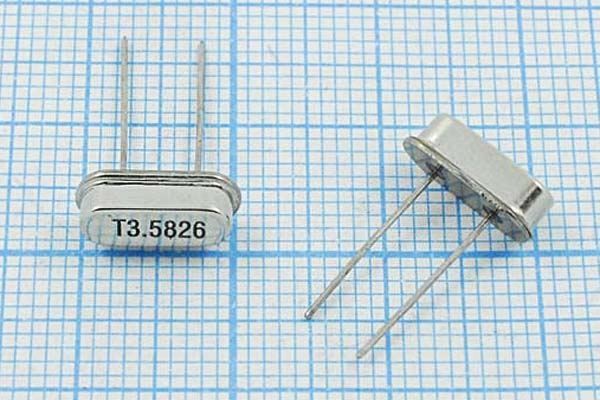 Кварцевый резонатор 3,5826 МГц - 3582,6 HC49S3 20 30 50/0~60C S[FT] 1Г (T)