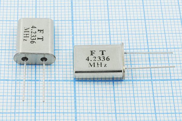 Кварцевый резонатор 4,2336 МГц - 4233,6 HC49U 16 30 U[FT] 1Г (FT4.2336MHz)
