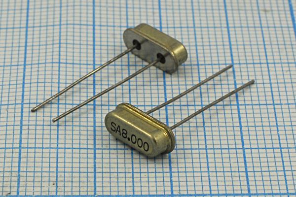 Кварцевый резонатор 8 МГц - 8000 HC49S3 1Г (SA8,000) 2-ой сорт