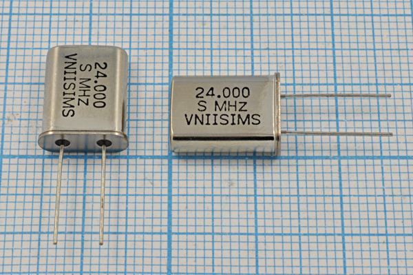 Кварцевый резонатор 24 МГц - 24000 HC49U S 10 30/-40~70C РПК01МД-5ВС 1Г (MHz