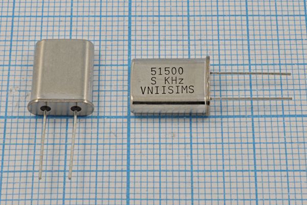 Кварцевый резонатор 51,5 МГц - 51500 HC49U S 15 30/-40~70C РПК01МД-6ВС 3Г