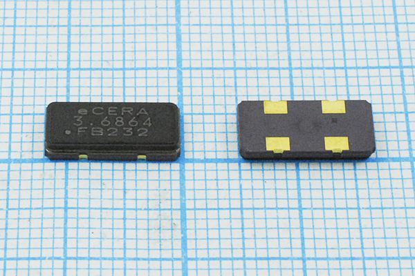 Кварцевый резонатор 3,6864 МГц - 3686,4 SMD12055C4 30 30 /-40~85C FB 1Г ECERA