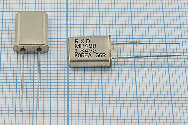 Кварцевый резонатор 1,8432 МГц - 1843,2 HC49U 12 MP49 1Г (RXD)