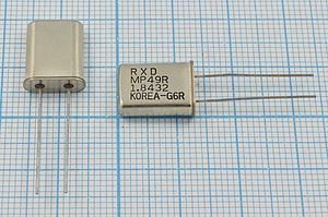 Кварцевый резонатор 1,8432 МГц - 1843,2 HC49U 12 MP49 1Г (RXD)