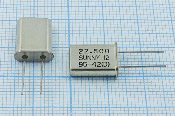 Кварцевый резонатор 22,5 МГц - 22500 HC49U 12 SA[SUNNY] 1Г (22.500 SUNNY12)