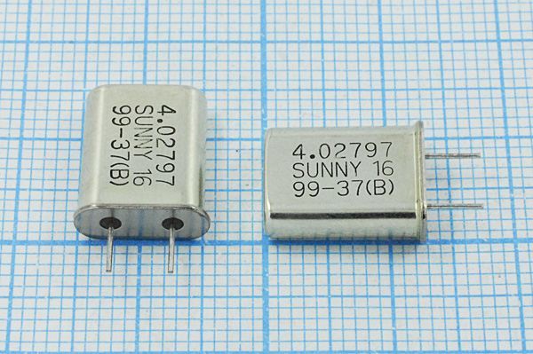 Кварцевый резонатор 4,02797 МГц - 4027,97 HC49U 16 SA[SUNNY] 1Г 5мм