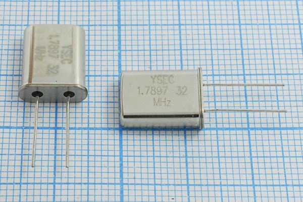 Кварцевый резонатор 1,7897 МГц - 1789,7 HC49U 32 50 200/-20~70C 49U 1Г