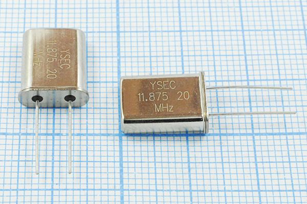 Кварцевый резонатор 11,875 МГц - 11875 HC49U 20 50 30/-20~70C 49U 1Г