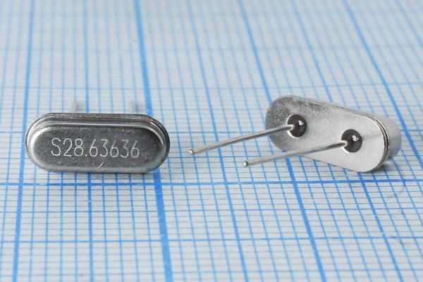Кварцевый резонатор 28,63636 МГц - 28636,36 HC49S3 20 30 30/-10~60C 49S[SDE] 1Г