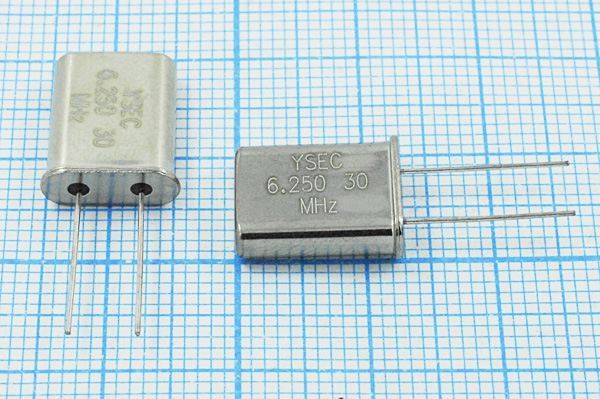 Кварцевый резонатор 6,25 МГц - 6250 HC49U 30 25 30/-20~70C 49U 1Г