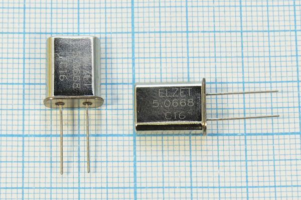 Кварцевый резонатор 5,0668 МГц - 5066,8 HC49U 16 20 1Г (ELZET 5.0668)