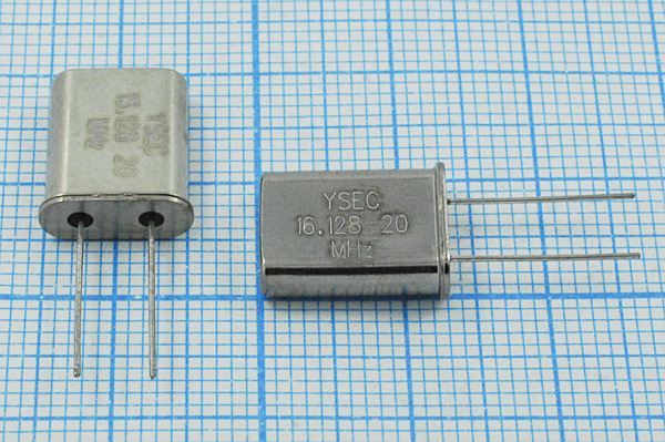 Кварцевый резонатор 16,128 МГц - 16128 HC49U 20 30 50/-20~70C 49U 1Г