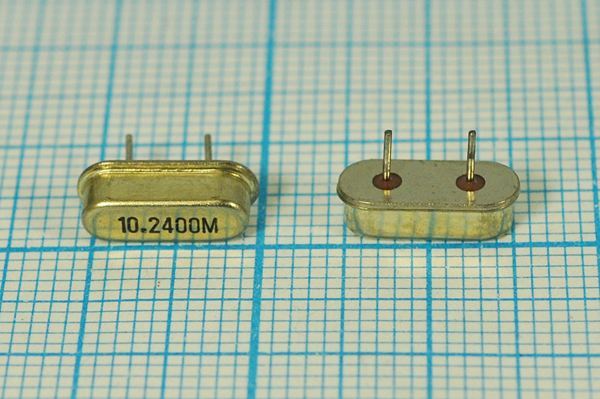 Кварцевый резонатор 10,24 МГц - 10240 HC49S3 16 1Г 4мм (10.2400M)