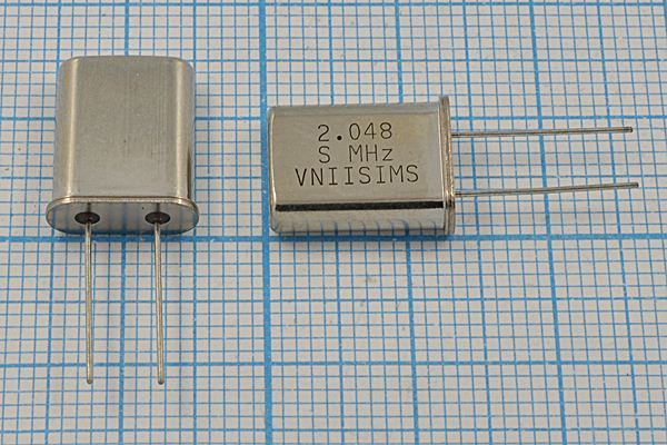 Кварцевый резонатор 2,048 МГц - 2048 HC49U S 15 30/-40~70C РПК01МД-6ВС 1Г