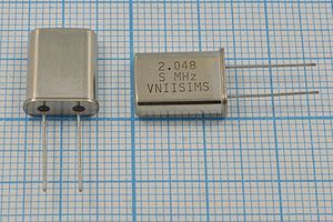Кварцевый резонатор 2,048 МГц - 2048 HC49U S 15 30/-40~70C РПК01МД-6ВС 1Г