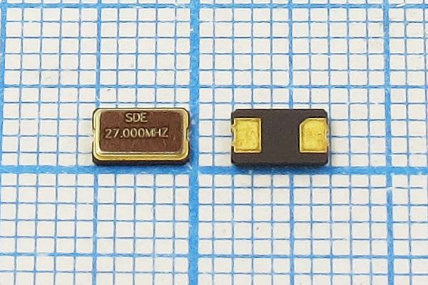 Кварцевый резонатор 27 МГц - 27000 SMD05032C2 20 30 30/-20~70C SMD0503(2P)