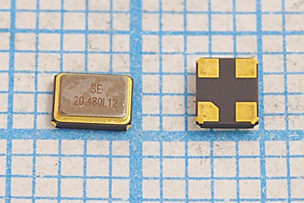 Кварцевый резонатор 20,48 МГц - 20480 SMD03225C4 12 10 30/-40~85C SMD3225 1Г