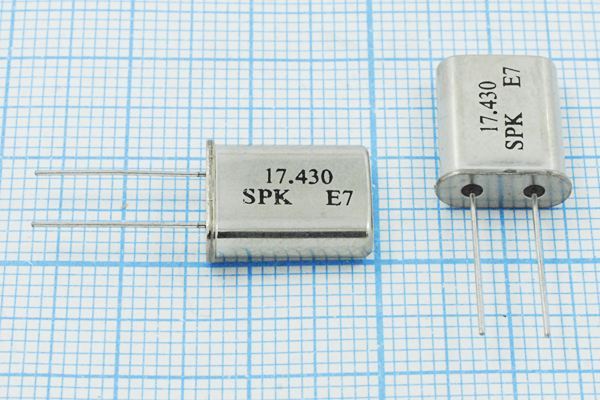Кварцевый резонатор 17,43 МГц - 17430 HC49U 30 30 30/-20~70C 1Г