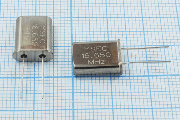 Кварцевый резонатор 16,65 МГц - 16650 HC49U S 15 30/-20~70C 49U 1Г