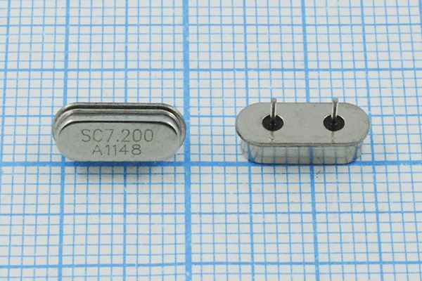 Кварцевый резонатор 7,2 МГц - 7200 HC49S3 20 50 50/-20~70C ATS-49U 1Г 4мм