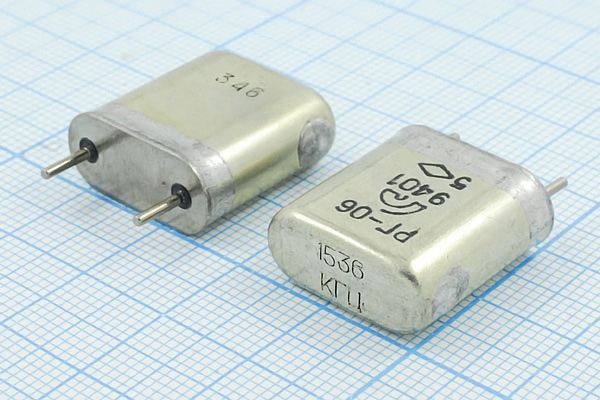 Кварцевый резонатор 1,536 МГц - 1536 HC6U S 15 50/-60~85C РГ06БА-6ДУ 1Г