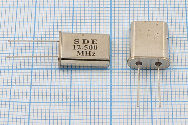 Кварцевый резонатор 12,5 МГц - 12500 HC49U 20 30 20/-20~70C 49U[SDE] 1Г (SDE)